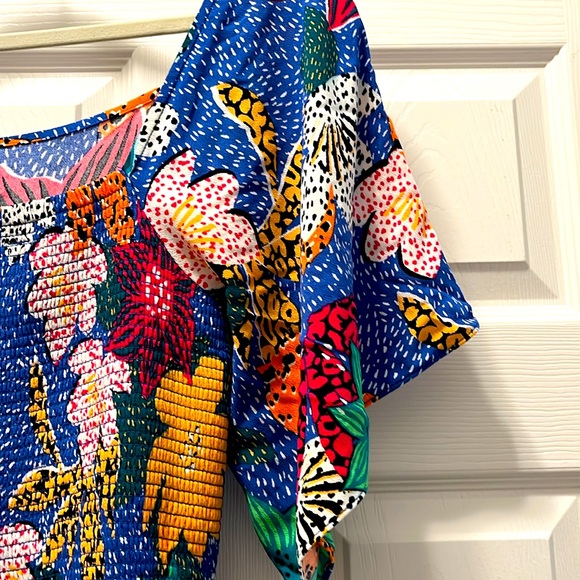 Soft Surrounding Floral Color Simon’s Maxie Dress with Flutter Sleeves! - Picture 5 of 7